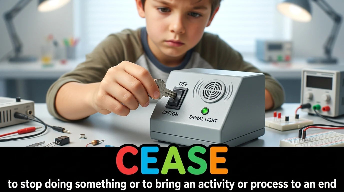 English Illustration for cease